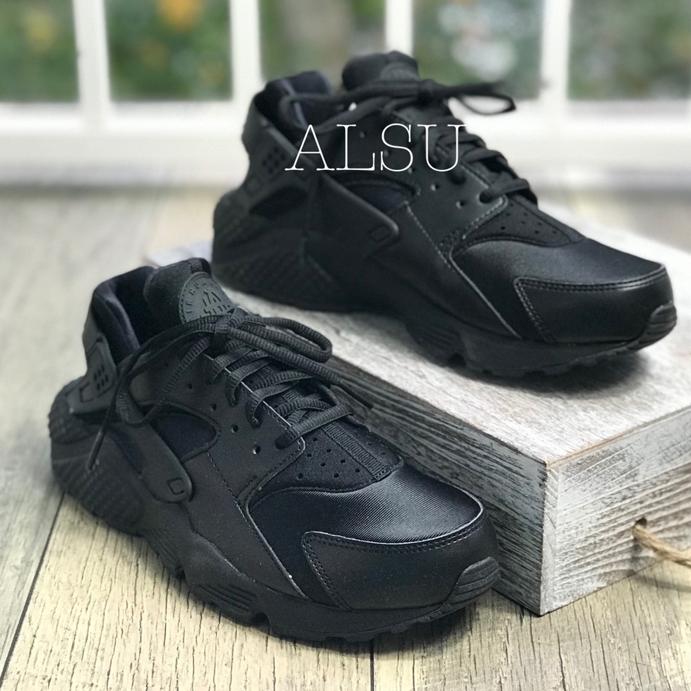 NWT Nike Huarache Run Black Black WMNS - Picture 3 of 8